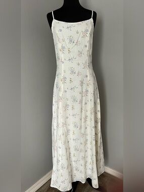 Vintage Linen Floral Slip Dress